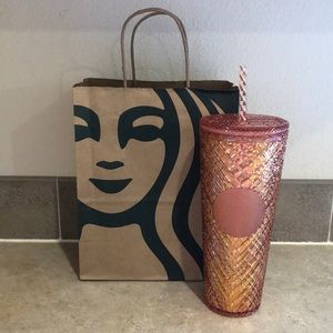 Starbucks rose gold jeweled tumbler